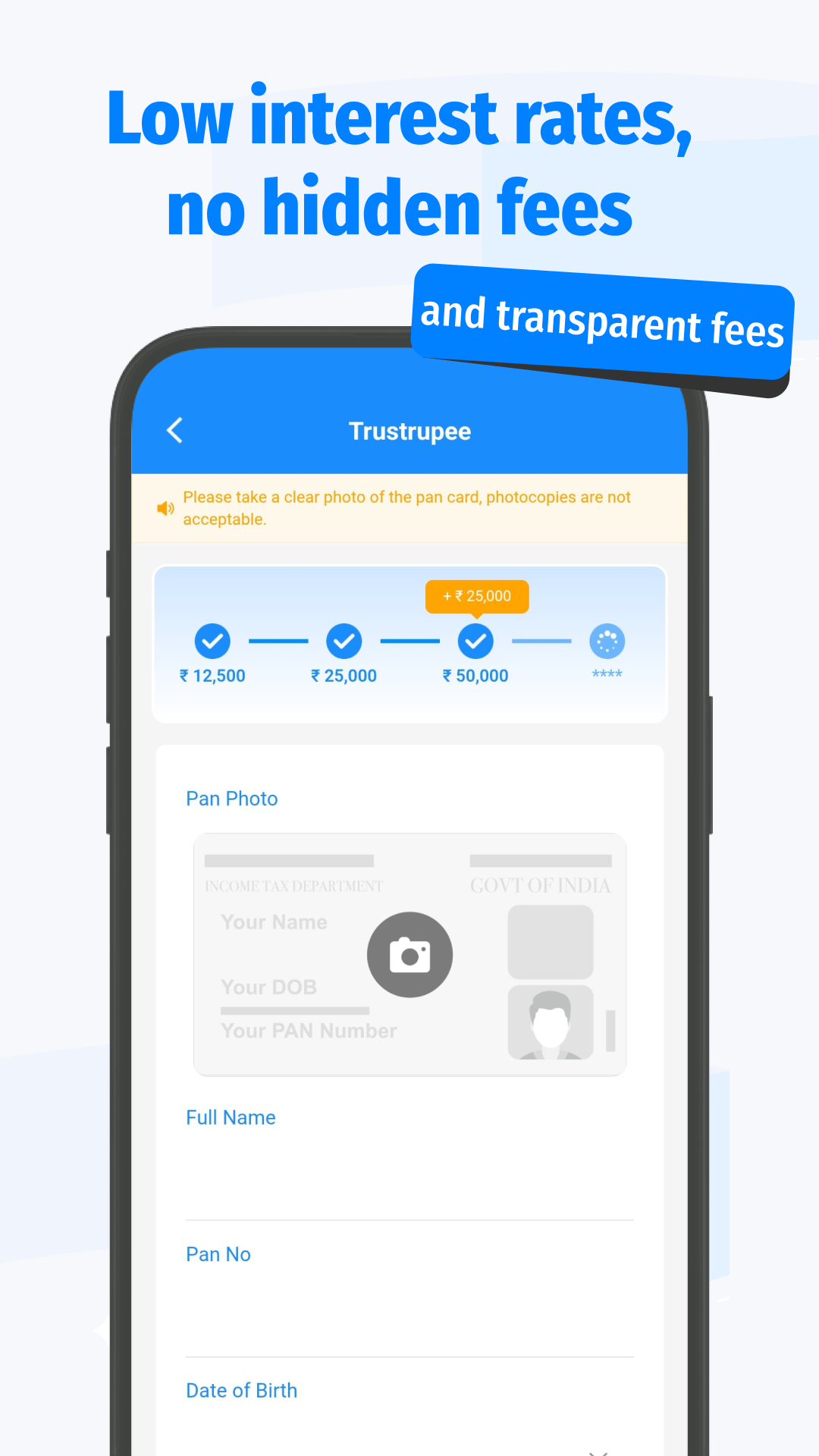 Low interest rates, no hidden fees